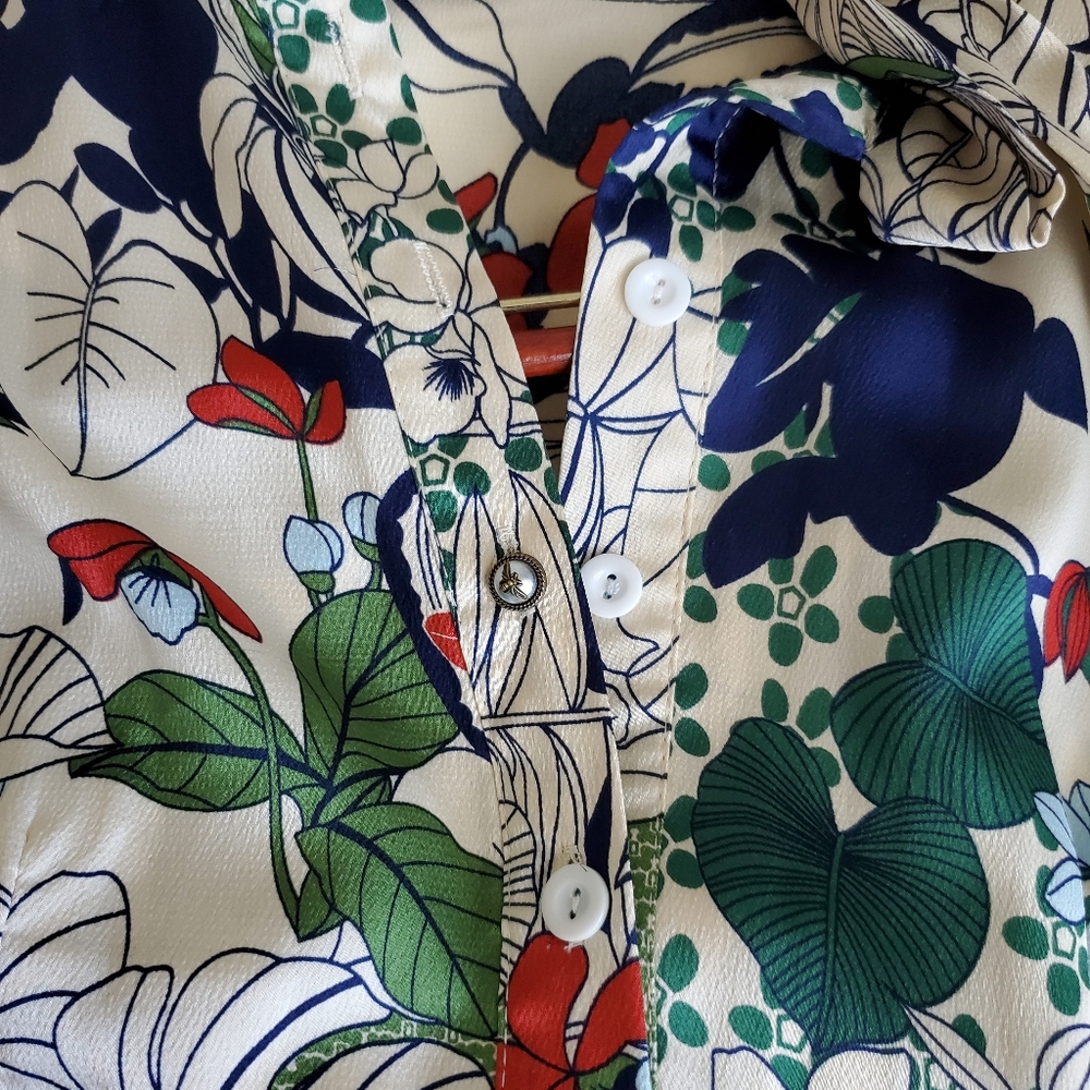 🎈SOLD 🎈NWT Tie Neck Printed Midi  Floral Dress in S - Picture 12 of 15